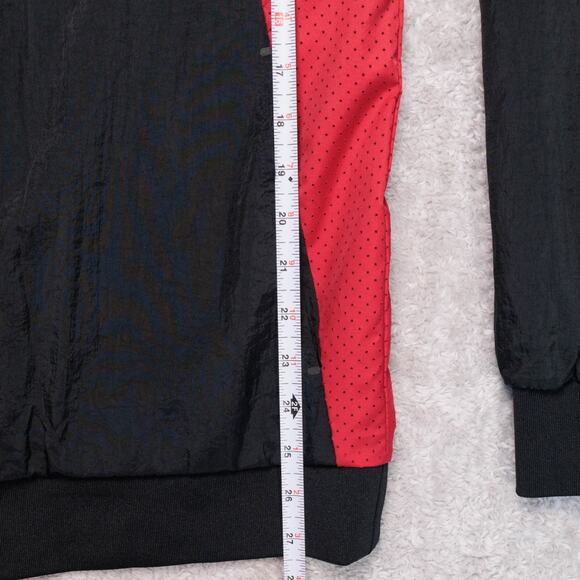 Nike Jordan Black Red Varsity Bomber Jacket Windbreaker Full Zip Mens Size L - Picture 6 of 13
